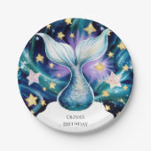 Magical Kids Mermaid Birthday Pappteller (Vorderseite)