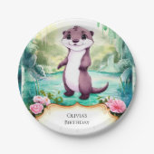 Magical Kids Otter Birthday Pappteller (Vorderseite)