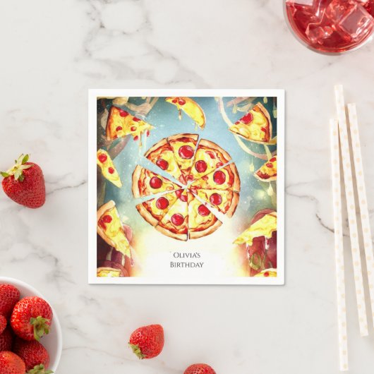 Magical Kids' Pizza zum Geburtstag Serviette (Beispiel)