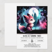 Magical Kids Wolf Birthday Einladung (Vorne/Hinten)