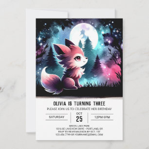 Magical Kids Wolf Birthday Einladung