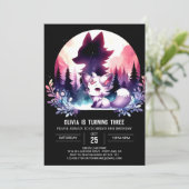 Magical Kids Wolf Birthday Einladung (Stehend Vorderseite)