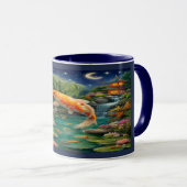 Magical Koi Fish Zen Garden Night Mug Tasse (VorderseiteRechts)