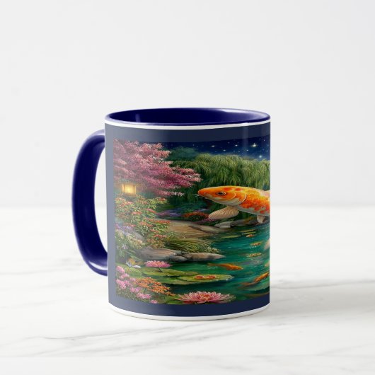 Magical Koi Fish Zen Garden Night Mug Tasse (Vorderseite Links)