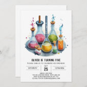 Magical Labrador Chemistry Scientifics Birthday Einladung (Vorne/Hinten)