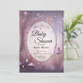 Magical Lavender Fairy Lights Baby Dusche Einladung (Stehend Vorderseite)