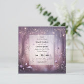 Magical Lavender Fairy Lights Hochzeit Einladung (Stehend Vorderseite)