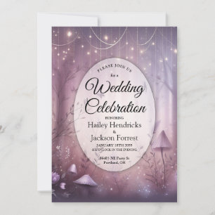 Magical Lavender Fairy Lights Hochzeit Einladung