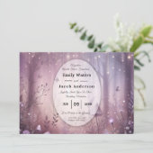 Magical Lavender Fairy Lights Hochzeit Einladung (Stehend Vorderseite)