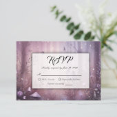 Magical Lavender Fairy Lights Hochzeit RSVP Karte (Stehend Vorderseite)