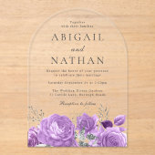 Magical Lavender Lila Blumenstrauß Acryleinladungen (Vorderseite)