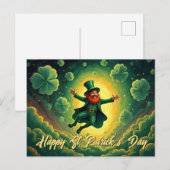 Magical Leprechaun St. Patrick’s Day Art Postkarte (Vorne/Hinten)