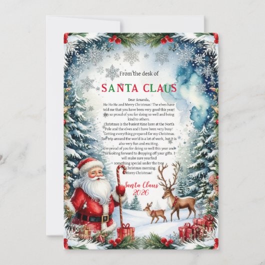 Magical Letter from Santa Card Einladung (Vorderseite)