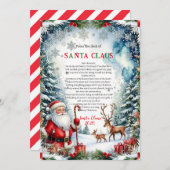 Magical Letter from Santa Card Einladung (Vorne/Hinten)