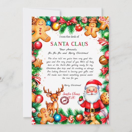 Magical Letter from Santa Card Einladung (Vorderseite)