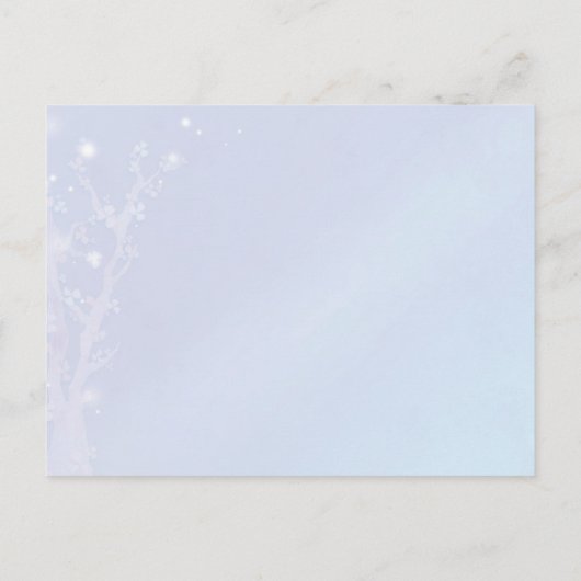 Magical Lights Blue White Wedding Save the Date Ankündigungspostkarte (Rückseite)