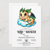 Magical Little Digital Dragon Baby Dusche Einladung (Vorne/Hinten)