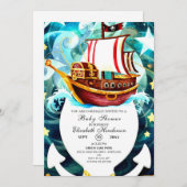 Magical Little Pirate Baby Shower Einladung (Vorne/Hinten)
