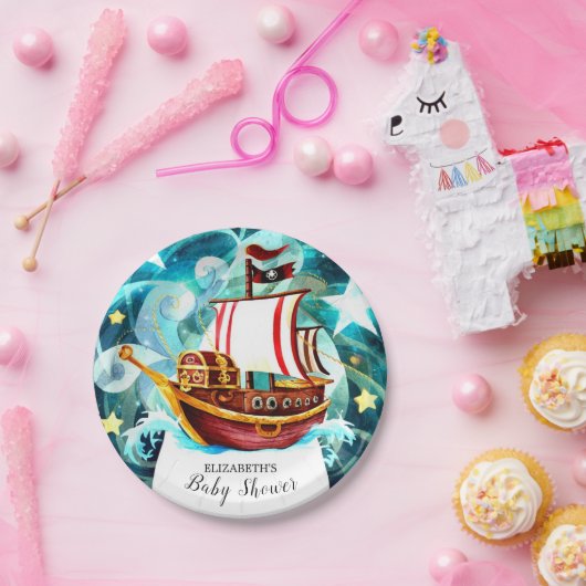 Magical Little Pirate Baby Shower Pappteller (Party)