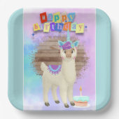 Magical Llamacorn Happy Birthday Pappteller (Vorderseite)