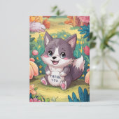 Magical Lovely Wolf Dankeskarte (Stehend Vorderseite)