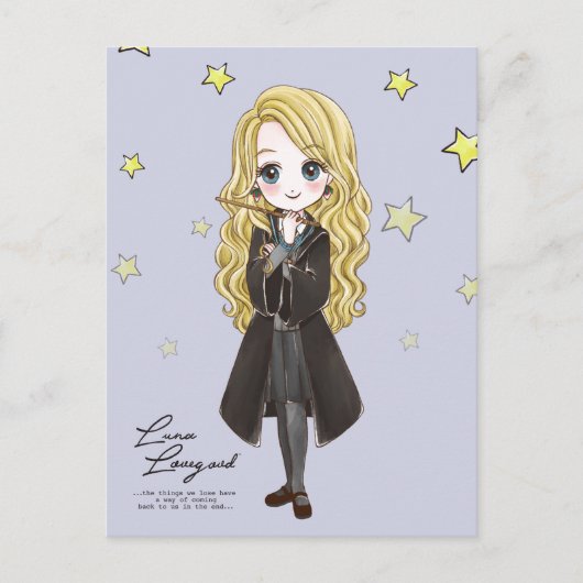 Magical Luna Lovegood Watercolor Einladungspostkarte (Vorderseite)