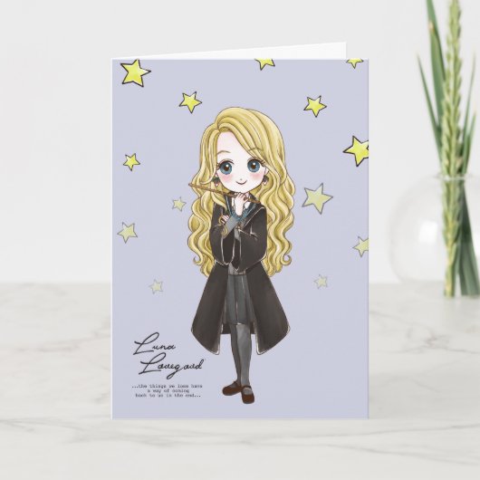Magical Luna Lovegood Watercolor Karte (Vorderseite)
