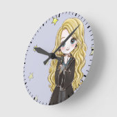 Magical Luna Lovegood Watercolor Runde Wanduhr (Winkel)