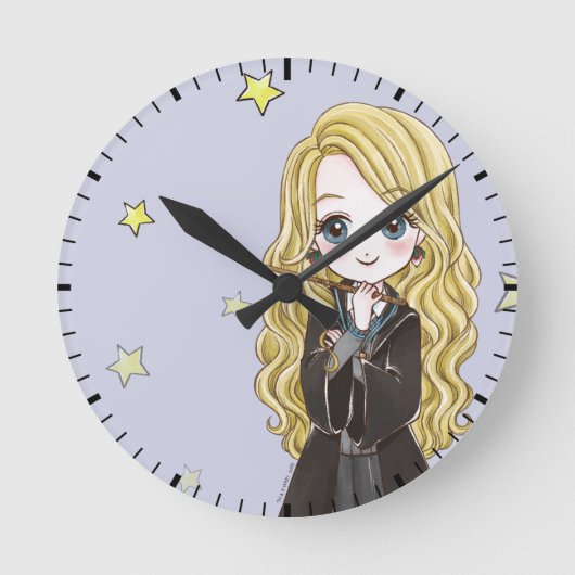 Magical Luna Lovegood Watercolor Runde Wanduhr (Vorderseite)