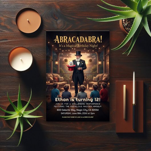 Magical Magician Birthday Party Einladung