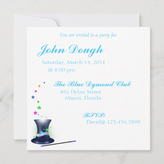 Magical Magicians Hat Bachelor Party Einladung (Rückseite)