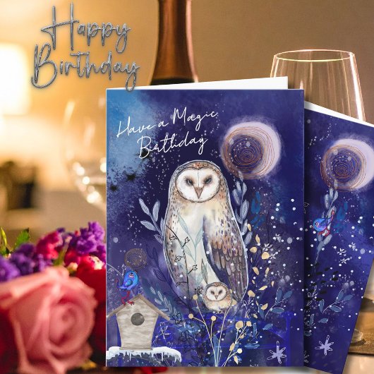 Magical Mama Baby Owl Birthday Card | Starry Night Karte