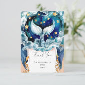 Magical Mermaid Baby Dusche Dankeskarte (Stehend Vorderseite)