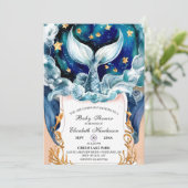 Magical Mermaid Baby Dusche Einladung (Stehend Vorderseite)