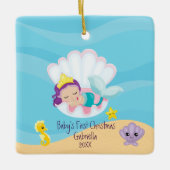 Magical Mermaid Baby's First Christmas Keramikornament (Vorderseite)