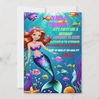 Magical Mermaid Birthday Einladung