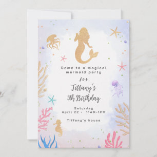 Magical Mermaid Birthday Einladung