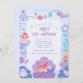 Magical Mermaid Birthday Einladung (Vorne/Hinten)