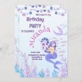Magical Mermaid Birthday Einladung (Vorne/Hinten)