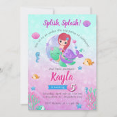 Magical Mermaid Birthday Einladung (Vorderseite)