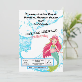 Magical Mermaid Birthday Einladung