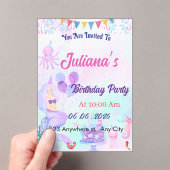 Magical  Mermaid Birthday Invitation Acryleinladungen (Insitu (Handheld))