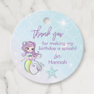 Magical Mermaid Birthday Party Danke Geschenkanhänger
