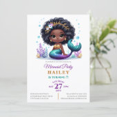 Magical Mermaid Birthday Party Einladung (Stehend Vorderseite)