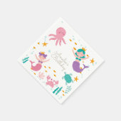Magical Mermaid Birthday Party Napkins Serviette (Ecke)