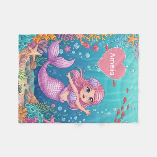 Magical Mermaid Blanket Fleecedecke (Vorderseite (Horizontal))