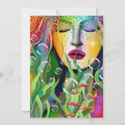 Magical Mermaid Feiertagskarte (Vorderseite)