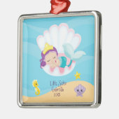 Magical Mermaid Little Sister Christmas Ornament Aus Metall (Links)