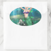 Magical Mermaid Ovaler Aufkleber (Tasche)