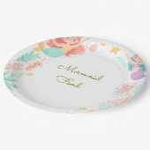 Magical Mermaid Under the Sea Kids Birthday  Pappteller (Schrägansicht)